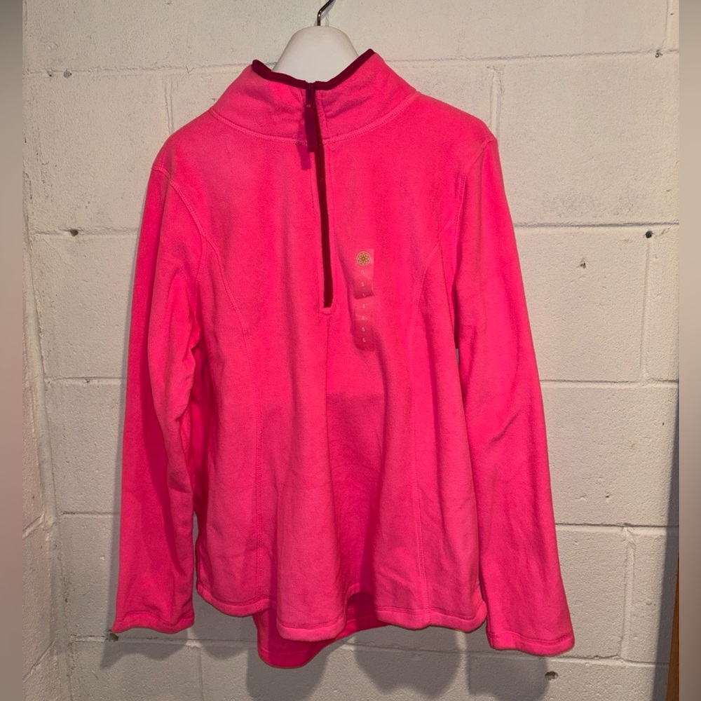 Made for life women’s pink fleece pulloverr jacket